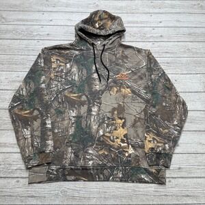 Realtree Xtra Hoodie Men's Large Brown Camo Fleece Pullover Hunting Sweatshirt